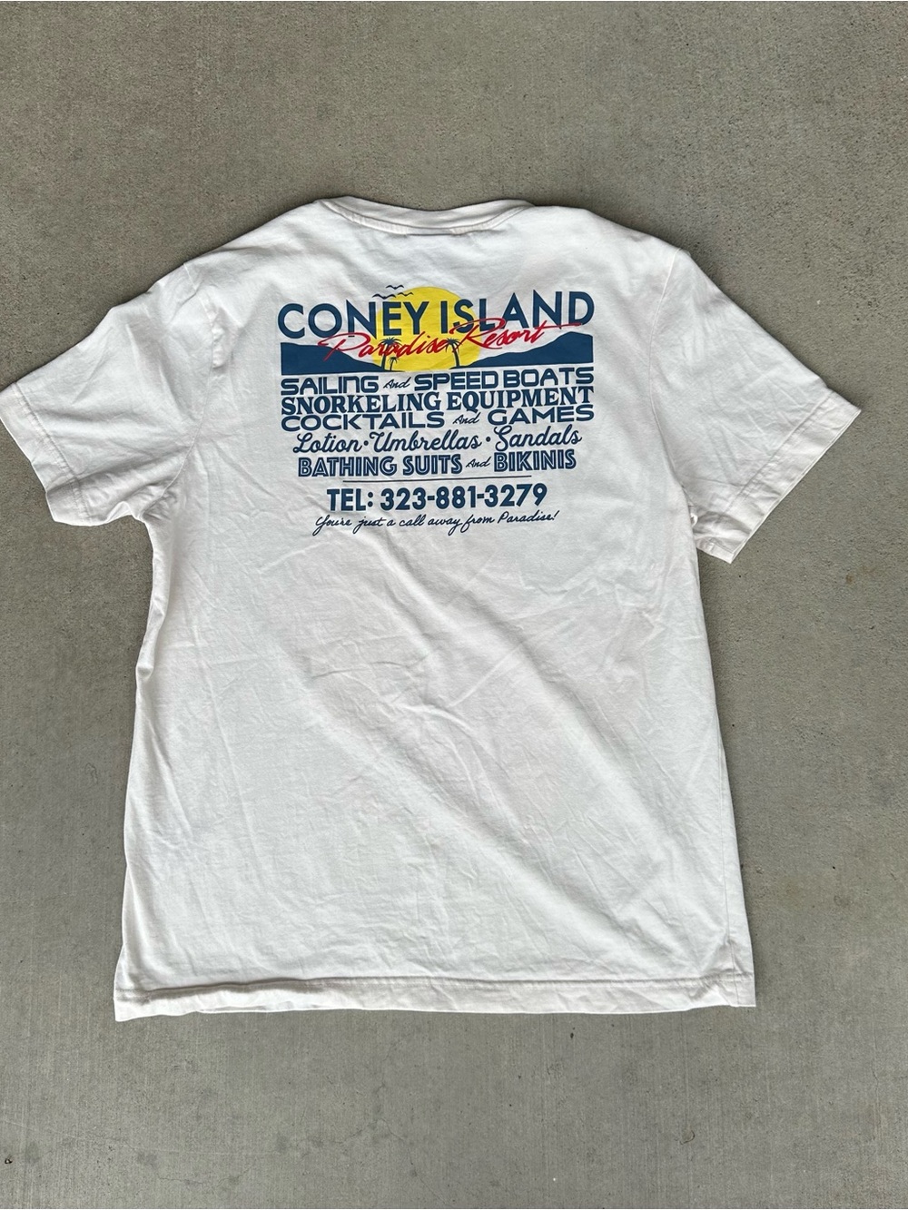 Coney Island Picnic Paradise Resort Graphic Tee - White Size Medium